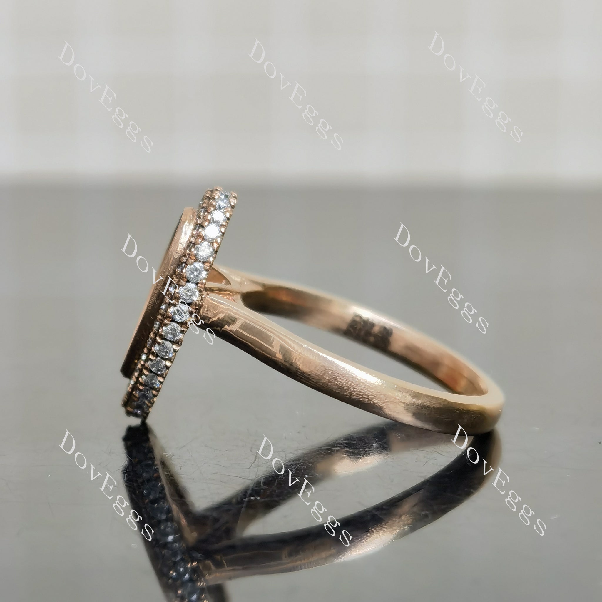 DovEggs pave halo engagement ring semi-mount only(Exclusively to DovEggs Stones)