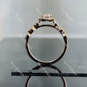 DovEggs art deco halo pave engagement ring only semi-mount only(Exclusively to DovEggs Stones)