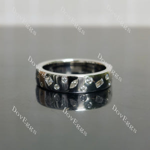 Doveggs round petite constellation moissanite/lab grown diamond wedding band-4.5mm band width