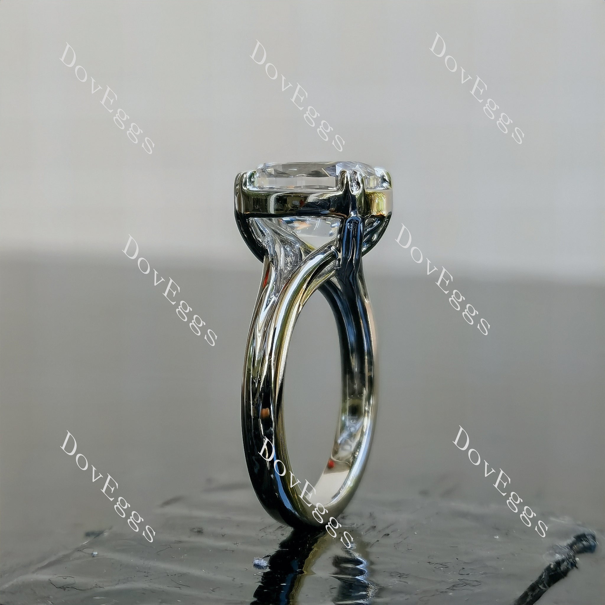 Doveggs Elongated Cushion Solitaire Lab Grown Diamond Engagement Ring