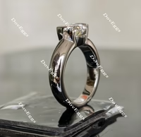 Doveggs solitaire half bezel engagement ring semi-mount only(Exclusively to DovEggs stones)