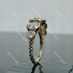 Doveggs bezel side stones engagement ring semi-mount only(Exclusively to DovEggs Stones)