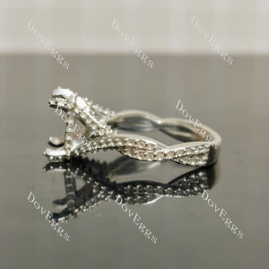 Doveggs split shanks pave engagement ring semi-mount only(Exclusively to DovEggs Stones)