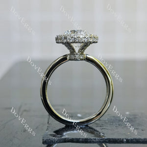 Doveggs halo pave art deco engagement ring only semi-mount only(Exclusively to DovEggs Stones)