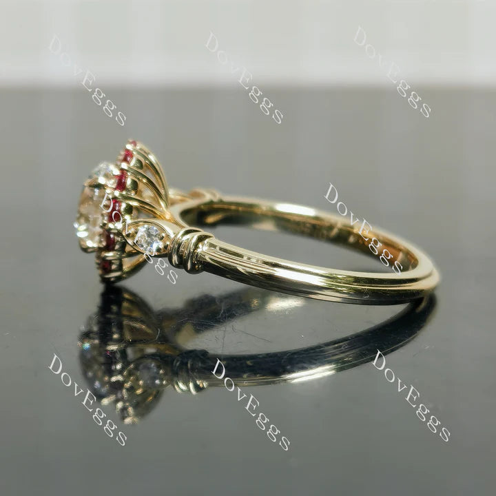 The Melba halo floral vintage engagement ring only semi-mount only(Exclusively to DovEggs Stones)