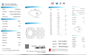 Doveggs 2.600ct cushion D color VVS2 Clarity Excellent cut lab diamond stone(certified)