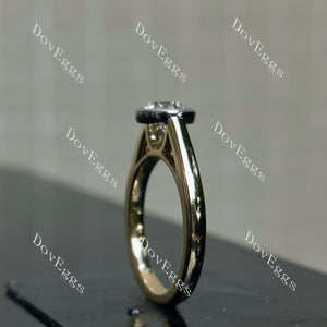 Doveggs Round Bezel Lab Grown Diamond Engagement Ring