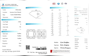 Doveggs 2.523ct cushion D color VS1 Clarity Excellent cut lab diamond stone(certified)