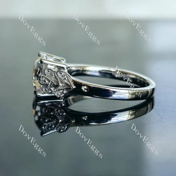 DoveEggs art deco engagement ring only semi-mount only(Exclusively to DovEggs Stones)