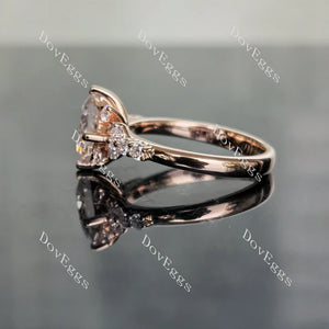 Doveggs side stones engagement ring only semi-mount only(Exclusively to DovEggs Stones)