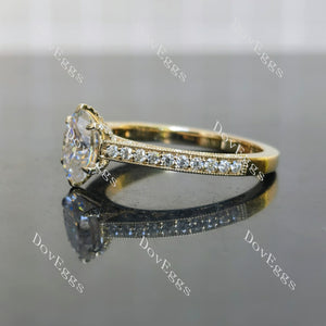 Doveggs oval vintage channel set moissanite engagement ring