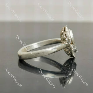 Doveggs flower shape halo engagement ring semi-mount only(Exclusively to DovEggs Stones)