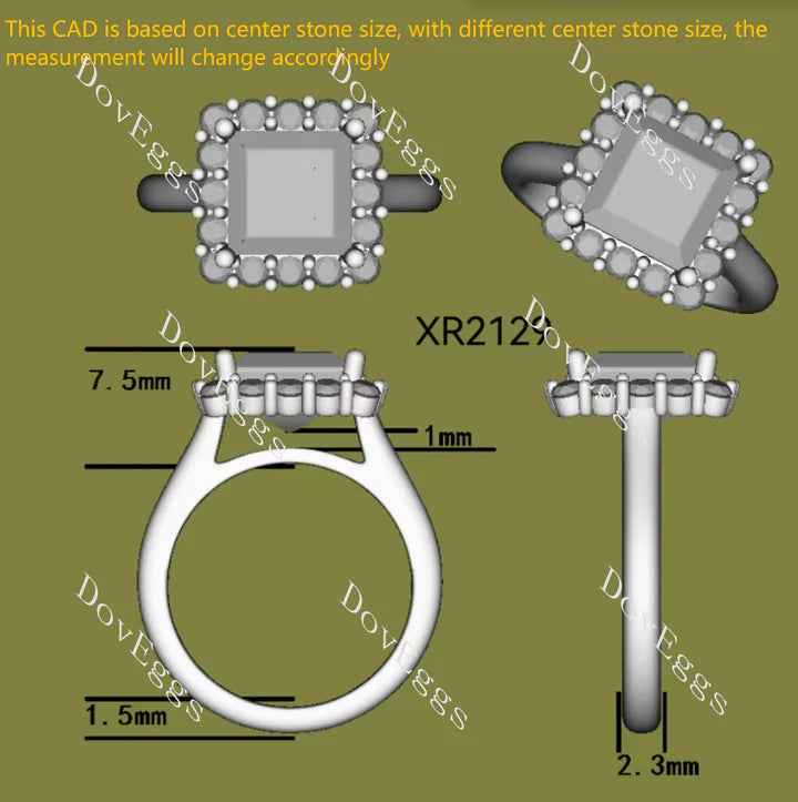 Doveggs halo engagement ring only semi-mount only(Exclusively to DovEggs Stones)