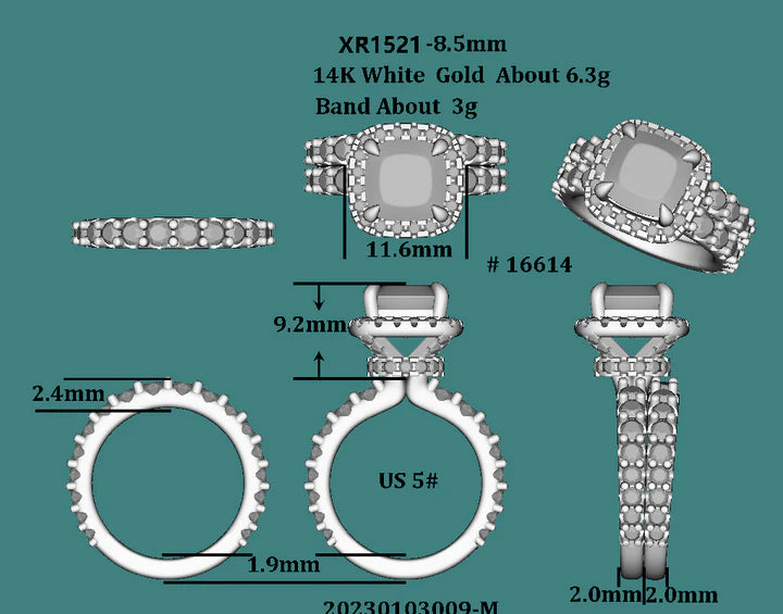 DovEggs pave half eternity halo engagement ring only semi-mount only(Exclusively to DovEggs Stones)