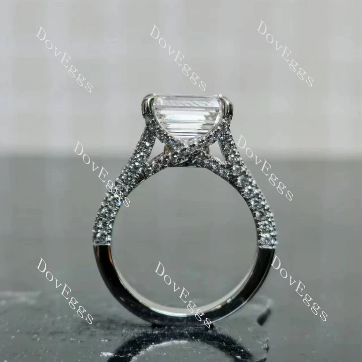 Doveggs split shanks pave engagement ring semi-mount only(Exclusively to DovEggs Stones)