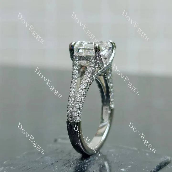 Doveggs split shanks pave engagement ring semi-mount only(Exclusively to DovEggs Stones)