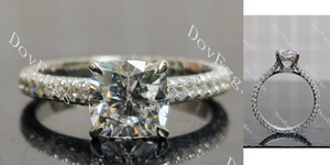 Doveggs pave engagement ring semi-mount only(Exclusively to DovEggs Stones)