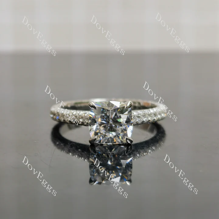 Doveggs pave engagement ring semi-mount only(Exclusively to DovEggs Stones)