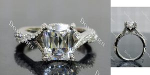 Doveggs split shanks pave engagement ring semi-mount only(Exclusively to DovEggs Stones)