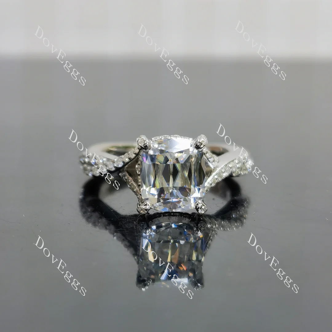 Doveggs split shanks pave engagement ring semi-mount only(Exclusively to DovEggs Stones)