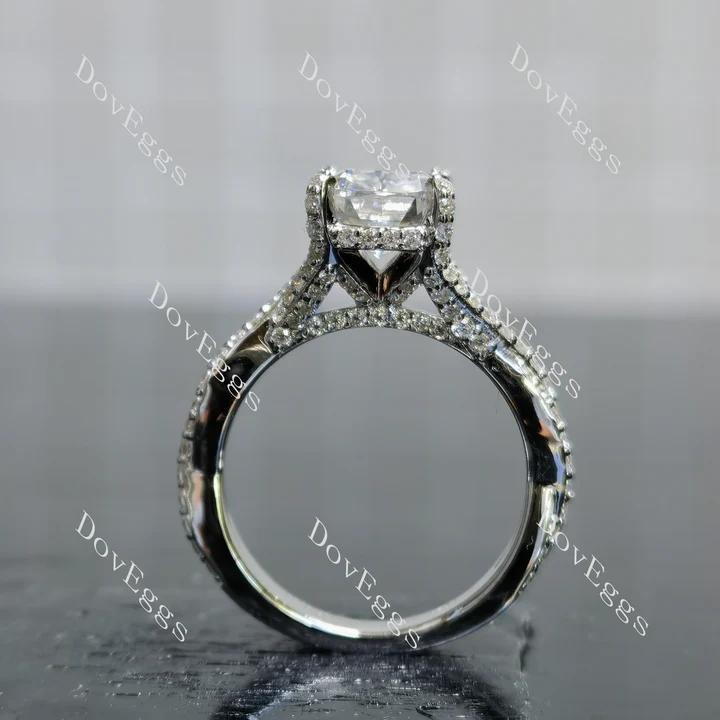 Doveggs split shanks pave engagement ring semi-mount only(Exclusively to DovEggs Stones)