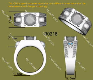 Debbie's Man pave engagement ring semi-mount only(Exclusively to DovEggs Stones)