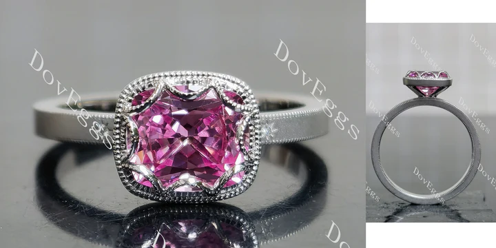 Doveggs bezel engagement ring semi-mount only(Exclusively to DovEggs Stones)