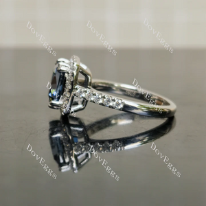 Doveggs halo half eternity engagement ring semi-mount only(Exclusively to DovEggs Stones)