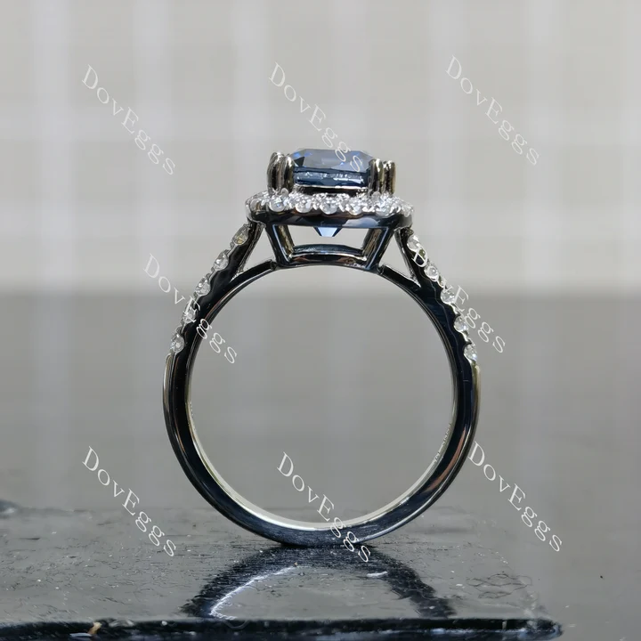 Doveggs halo half eternity engagement ring semi-mount only(Exclusively to DovEggs Stones)