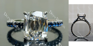 Doveggs pave 3/4 eternity engagement ring semi-mount only(Exclusively to DovEggs Stones)