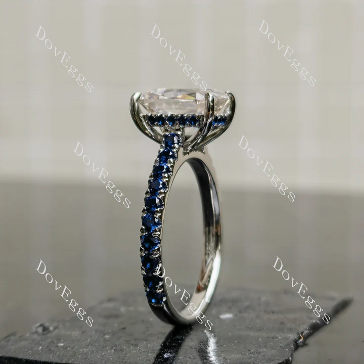 Doveggs pave 3/4 eternity engagement ring semi-mount only(Exclusively to DovEggs Stones)