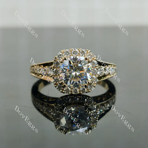 Doveggs pave halo half eternity engagement ring semi-mount only(Exclusively to DovEggs Stones)