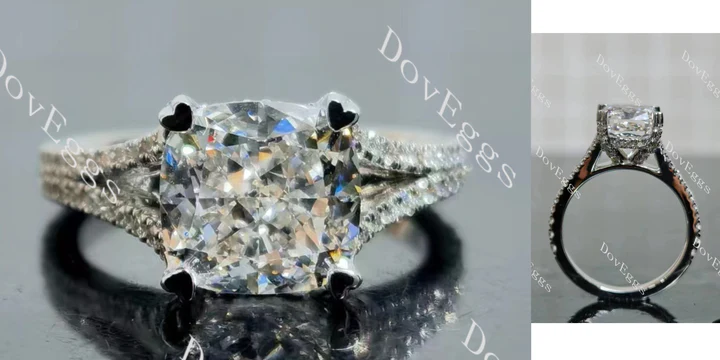 Doveggs pave split shanks engagement ring semi-mount only(Exclusively to DovEggs Stones)