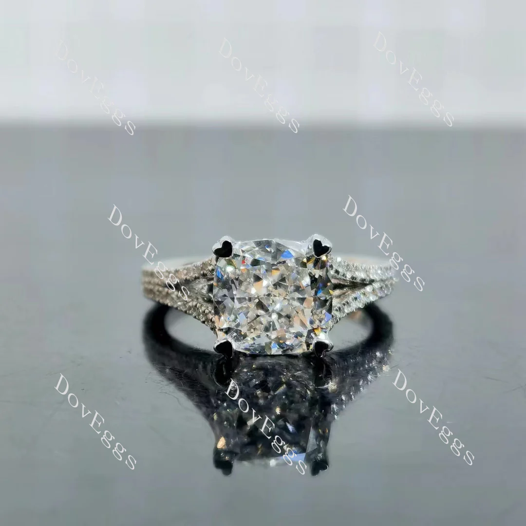 Doveggs pave split shanks engagement ring semi-mount only(Exclusively to DovEggs Stones)