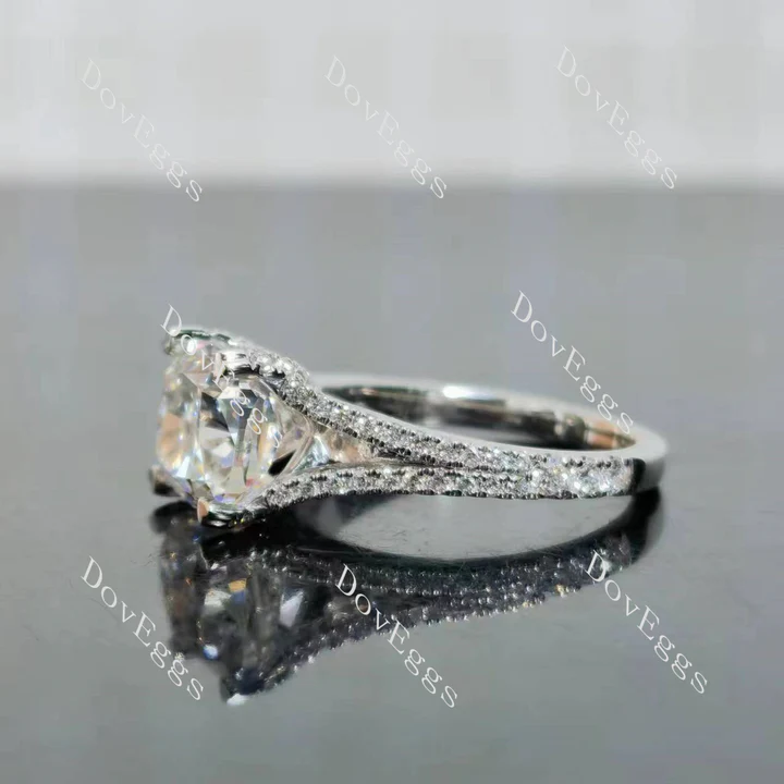 Doveggs pave split shanks engagement ring semi-mount only(Exclusively to DovEggs Stones)