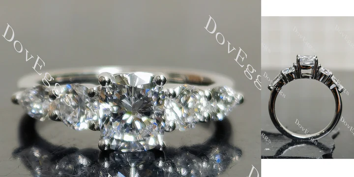 Doveggs side stones engagement ring semi-mount only(Exclusively to DovEggs Stones)