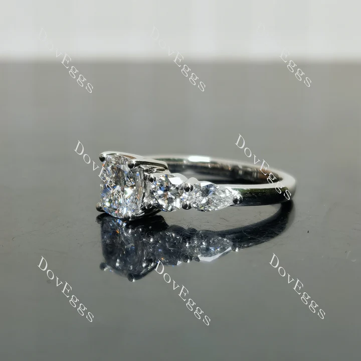 Doveggs side stones engagement ring semi-mount only(Exclusively to DovEggs Stones)