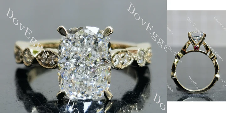 Doveggs pave engagement ring semi-mount only(Exclusively to DovEggs Stones)