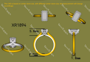 Doveggs solitaire engagement ring semi-mount only(Exclusively to DovEggs Stones)