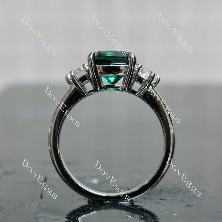 Doveggs three stones engagement ring semi-mount only(Exclusively to DovEggs Stones)