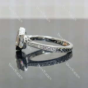 Doveggs three stones bezel engagement ring semi-mount only(Exclusively to DovEggs Stones)