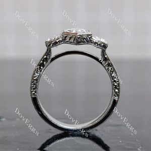 Doveggs three stones bezel engagement ring semi-mount only(Exclusively to DovEggs Stones)