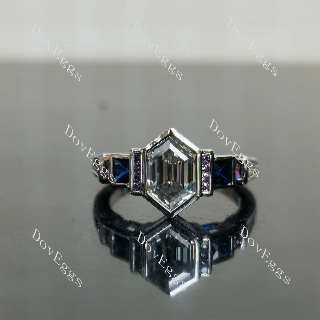 Doveggs channel bezel engagement ring semi-mount only(Exclusively to DovEggs Stones)