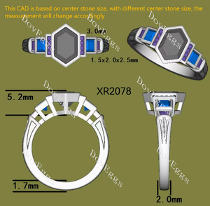 Doveggs channel bezel engagement ring semi-mount only(Exclusively to DovEggs Stones)