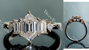 Doveggs side stones engagement ring semi-mount only(Exclusively to DovEggs Stones)