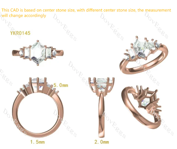 Doveggs side stones engagement ring semi-mount only(Exclusively to DovEggs Stones)