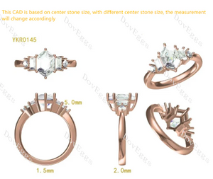 Doveggs side stones engagement ring semi-mount only(Exclusively to DovEggs Stones)