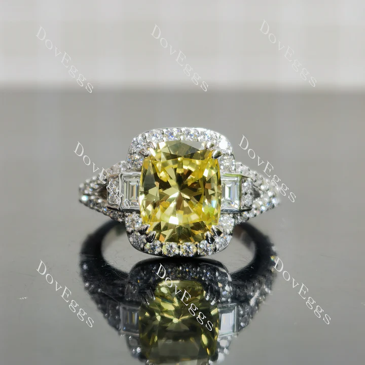 Doveggs halo split shanks engagement ring semi-mount only(Exclusively to DovEggs Stones)