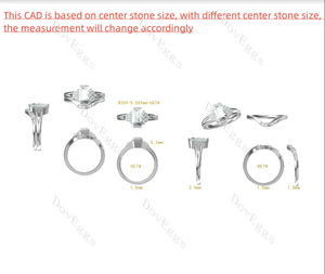 Doveggs side stones engagement ring semi-mount only(Exclusively to DovEggs Stones)