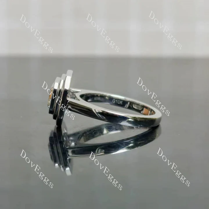 Doveggs bezel solitaire engagement ring semi-mount only(Exclusively to DovEggs Stones)